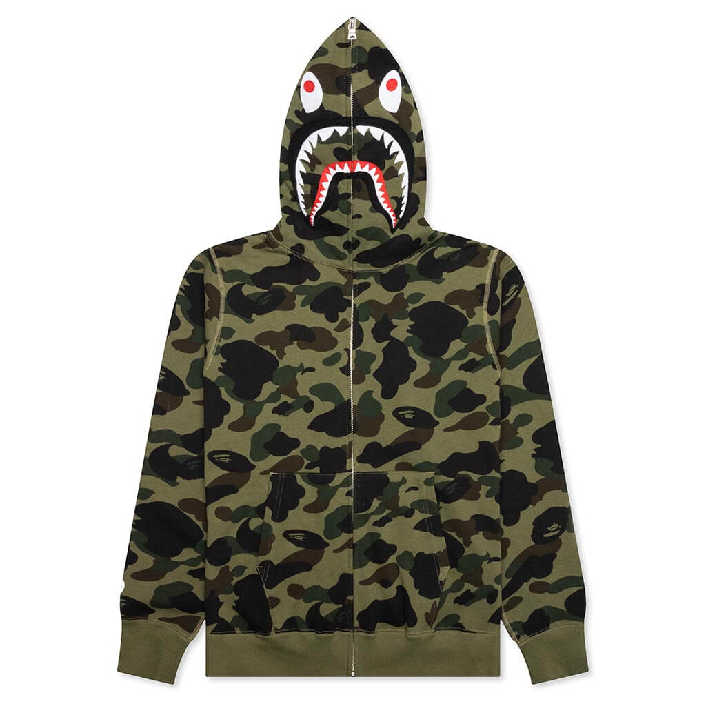 1st Camo Shark Full Zip Hoodie - Green