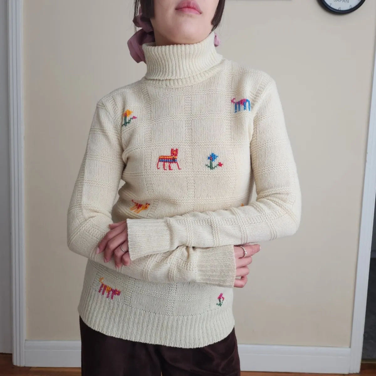 70s Italian Embroidered Knit Sweater