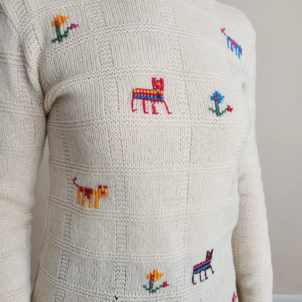 70s Italian Embroidered Knit Sweater