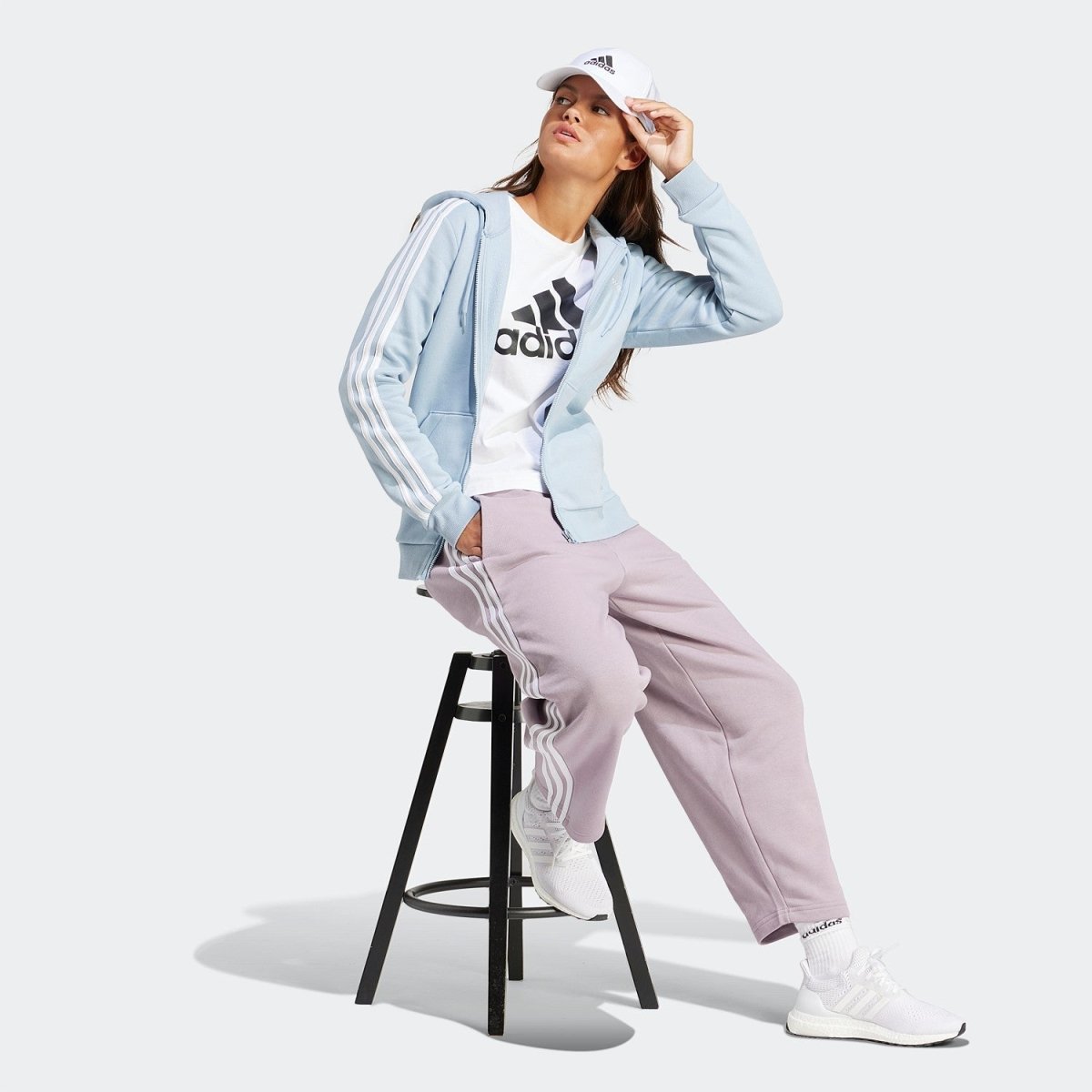 ADIDAS WOMEN'S 3 STRIPES BLUE JACKET