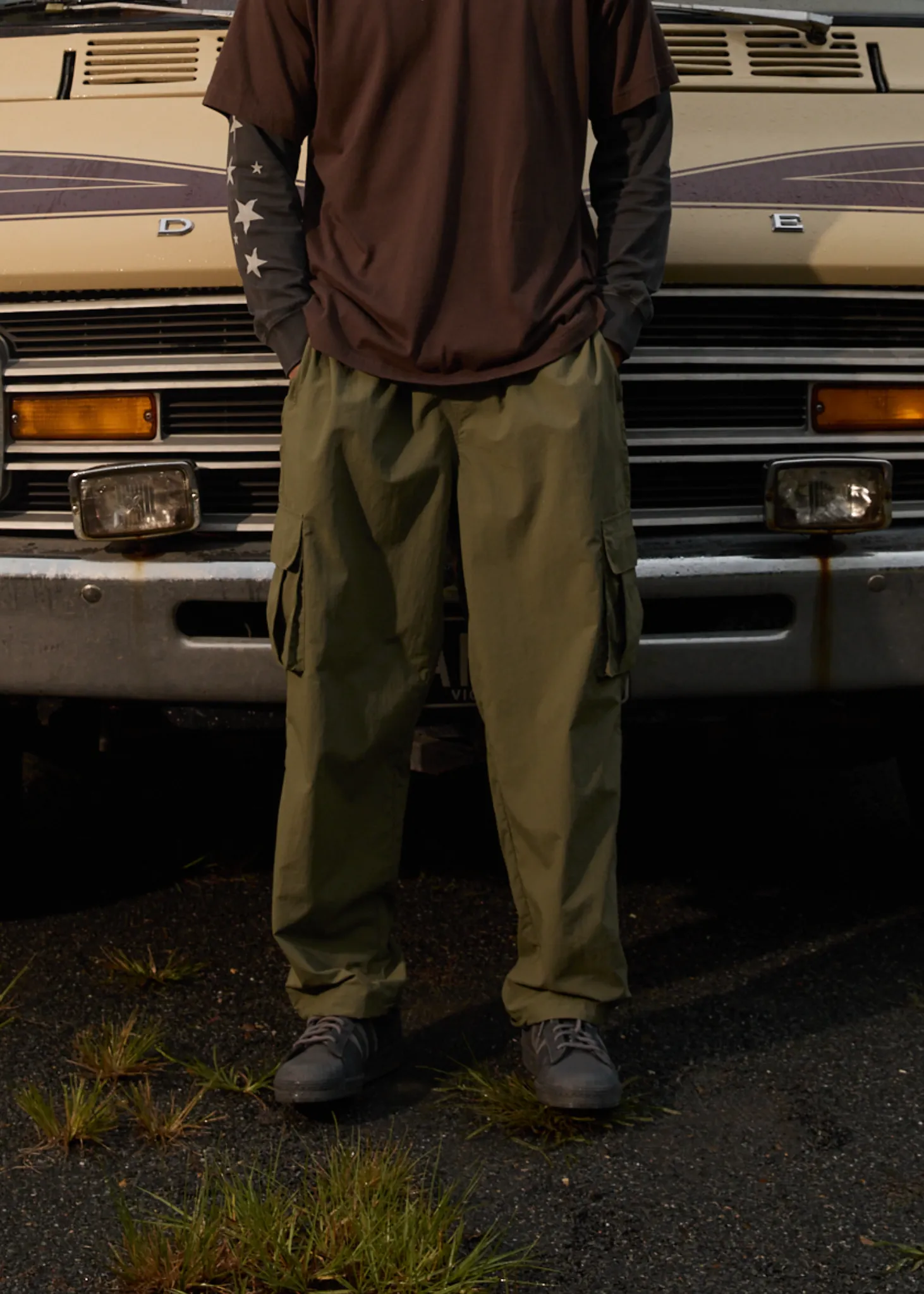 AFENDS Mens Badlands - Cargo Pants - Military