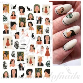 African Woman Nail Art Stickers