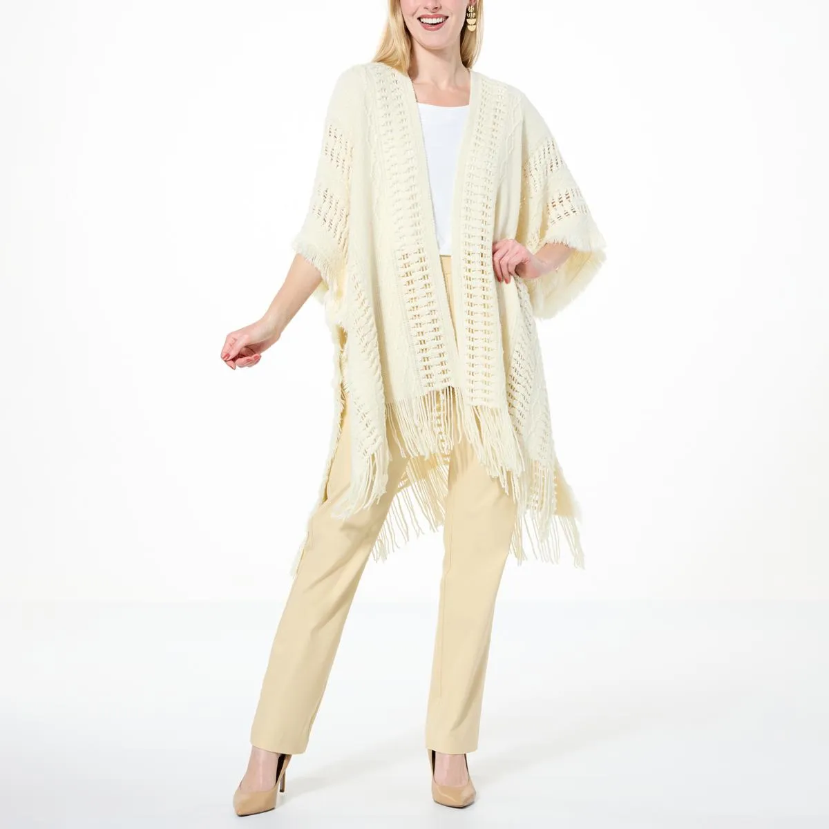      Antthony Fringe Sweater Topper     