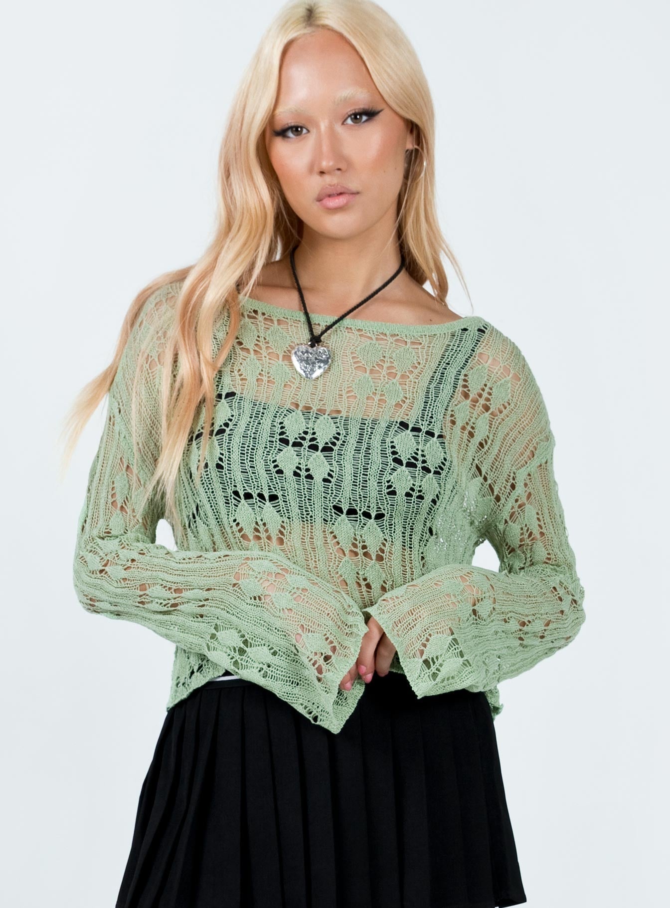 Asher Cropped Sweater Sage