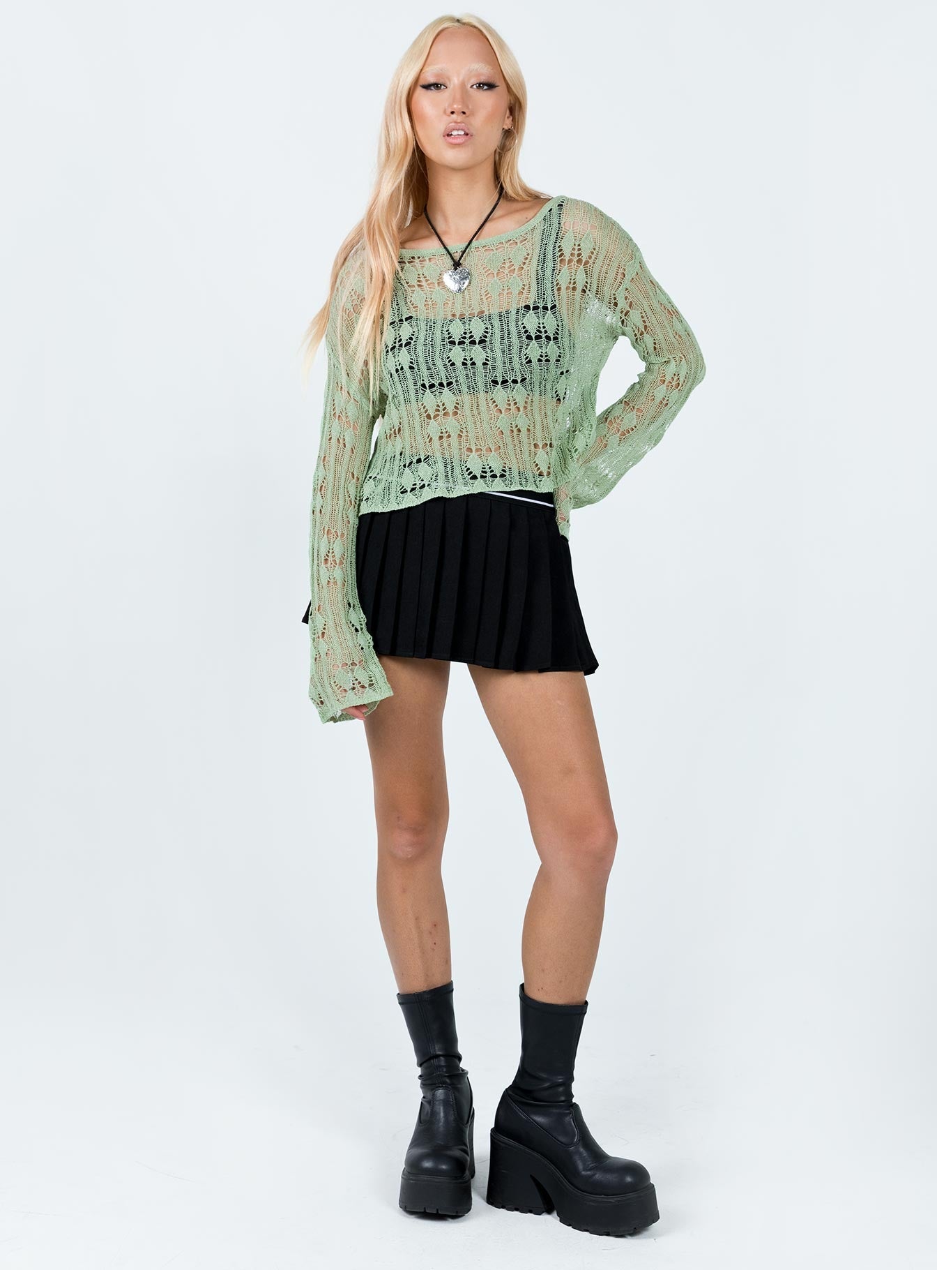 Asher Cropped Sweater Sage