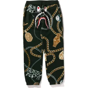 BAPE JEWELS SHARK SWEAT PANTS MENS