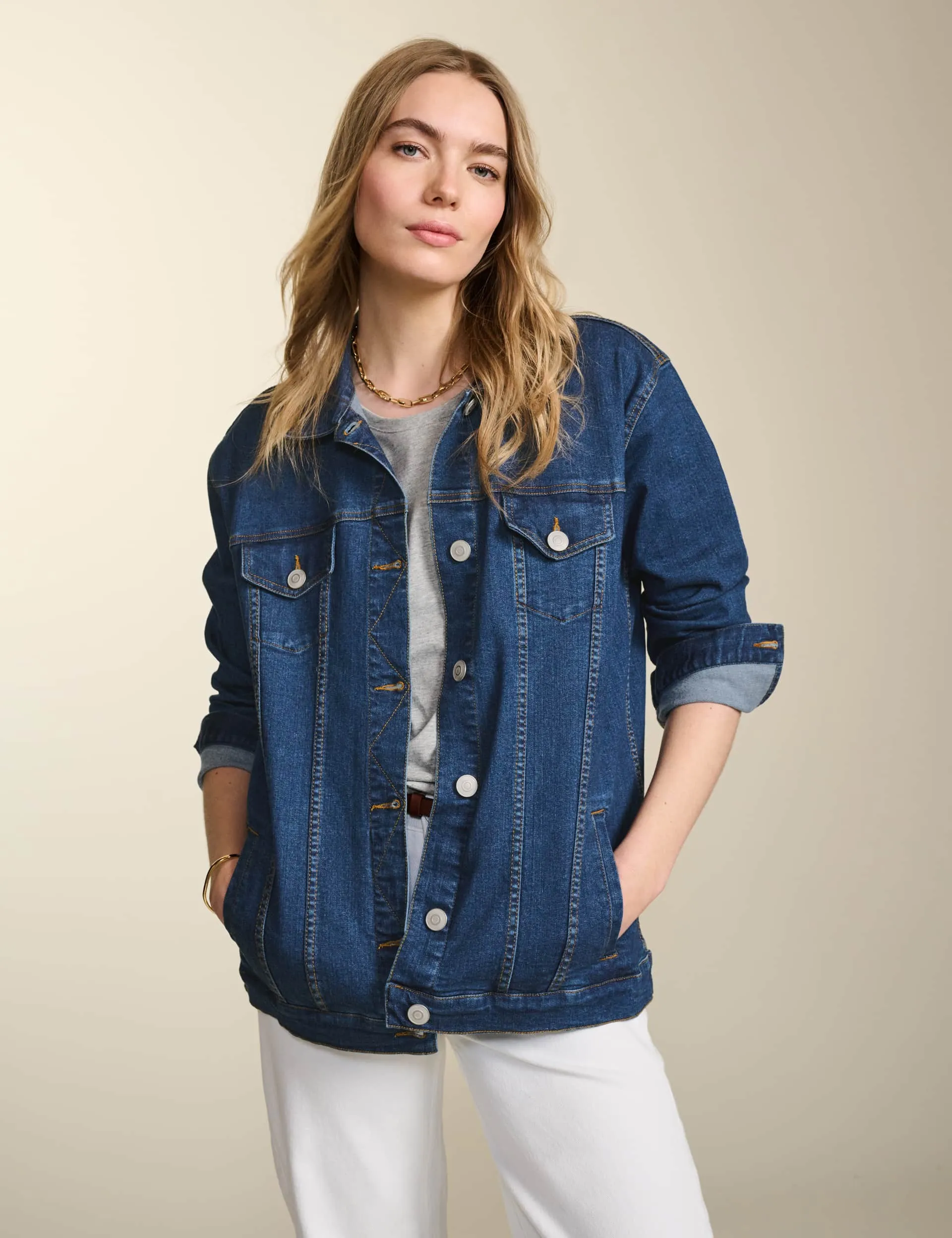 Baukjen Women's Denim Longline Jacket - 10 - Indigo, Indigo