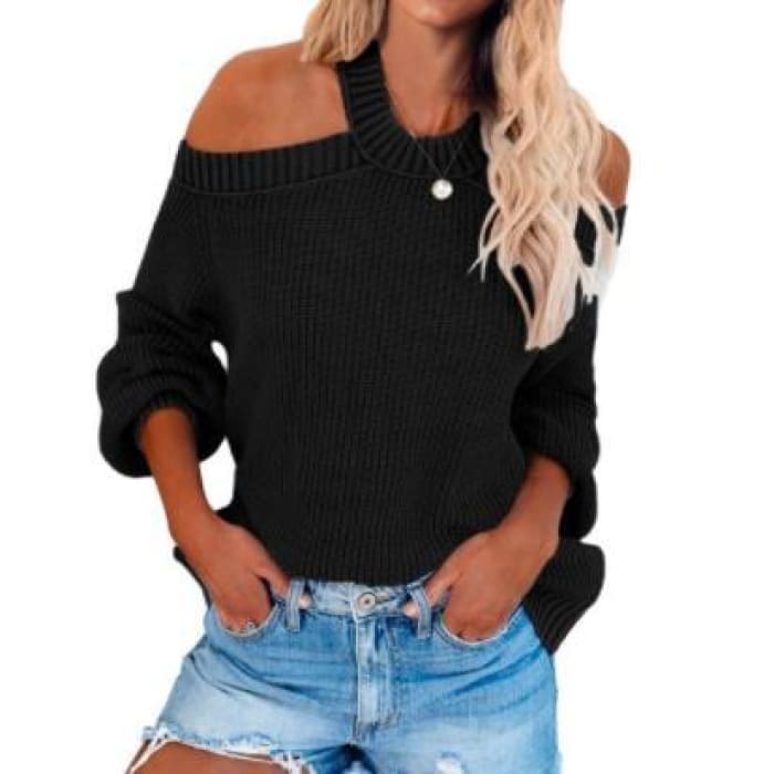 Black Cross Back Sweater