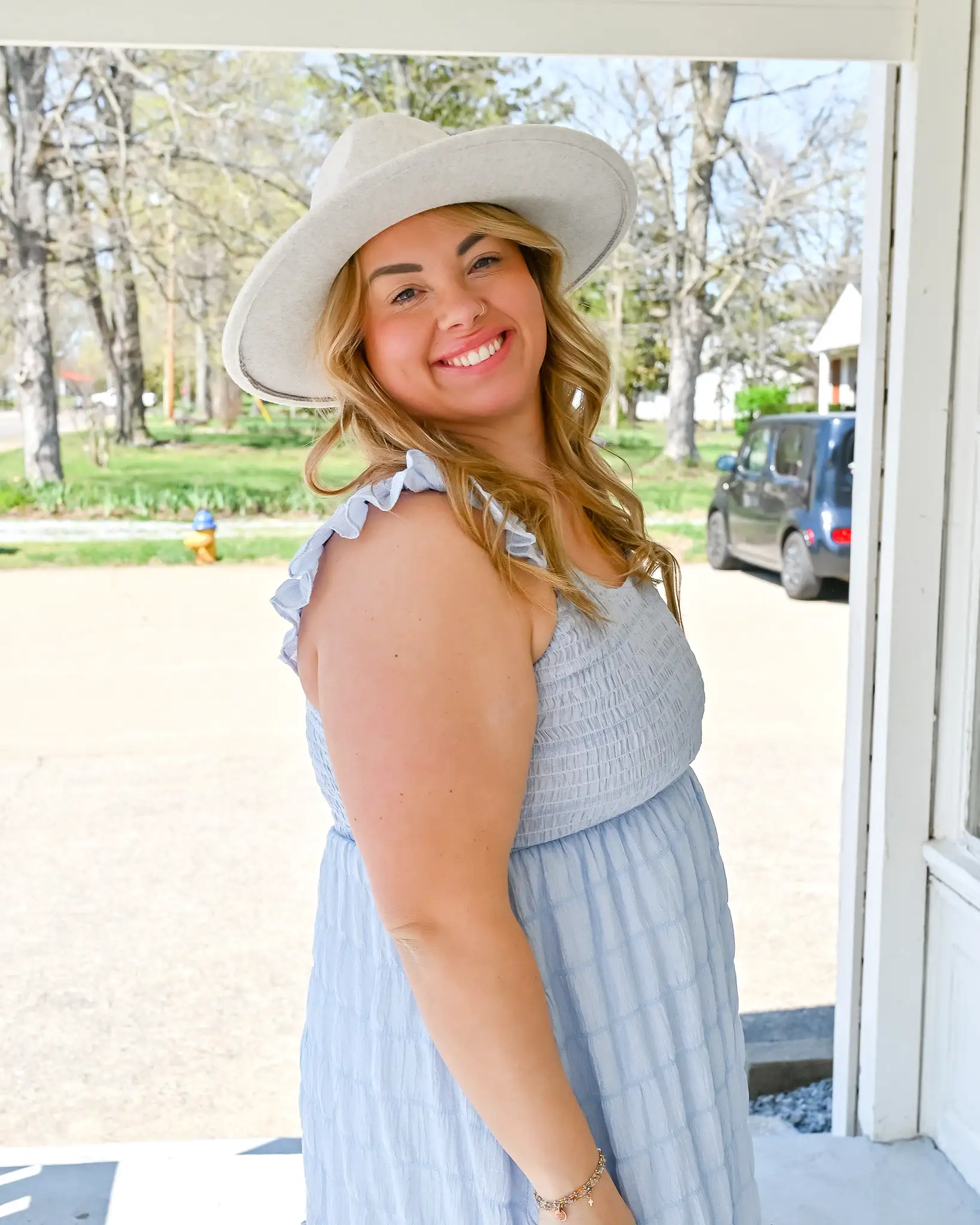 Blueberry Fields Smocked Pleated Dress