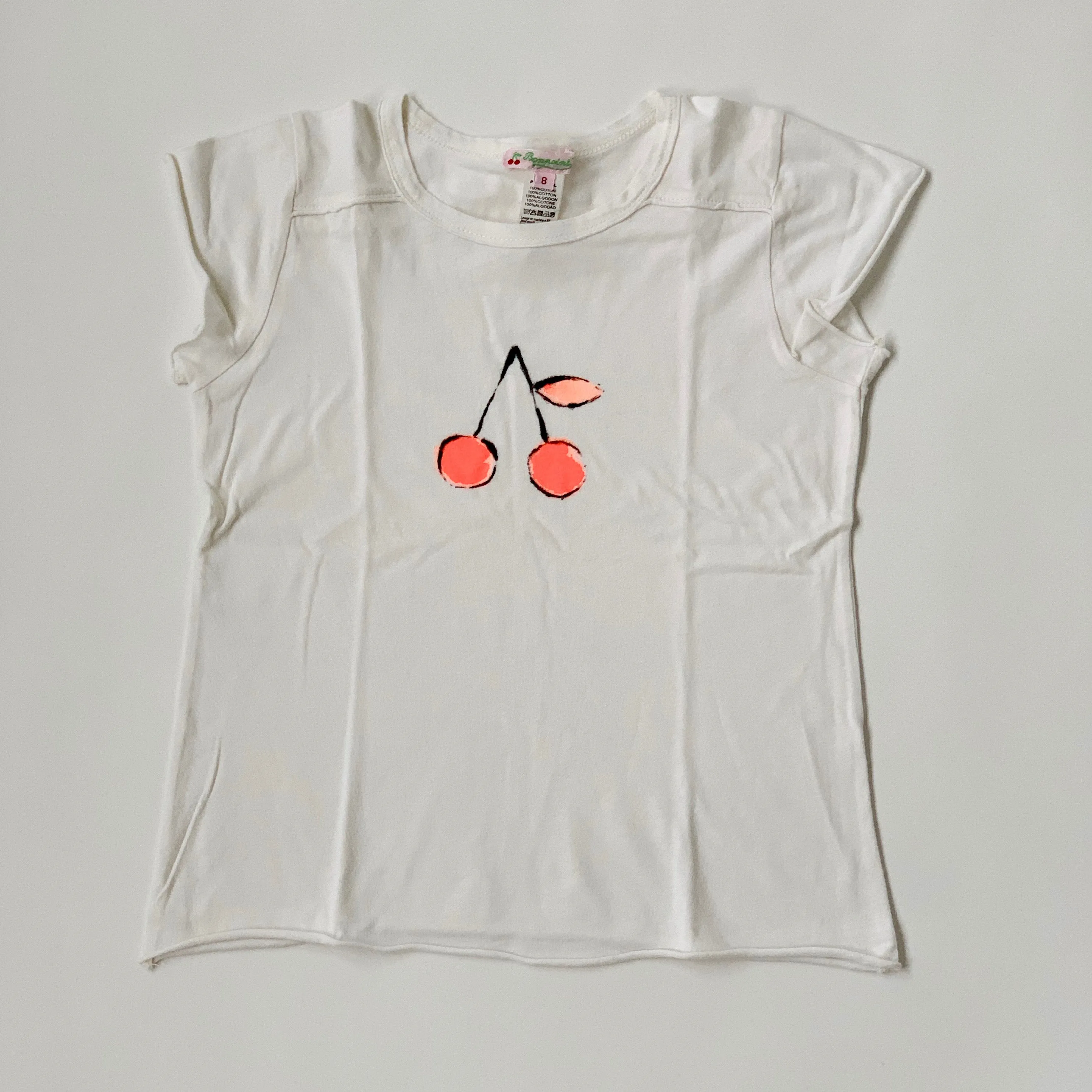 Bonpoint Cream Signature Cherry Print T-Shirt