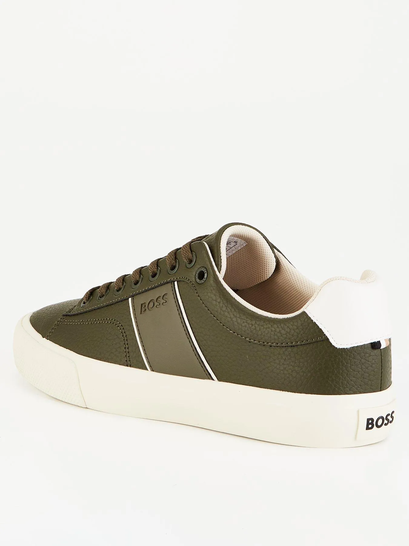 BOSS Aiden Pipe Trim Leather Lace Tennis Sneaker