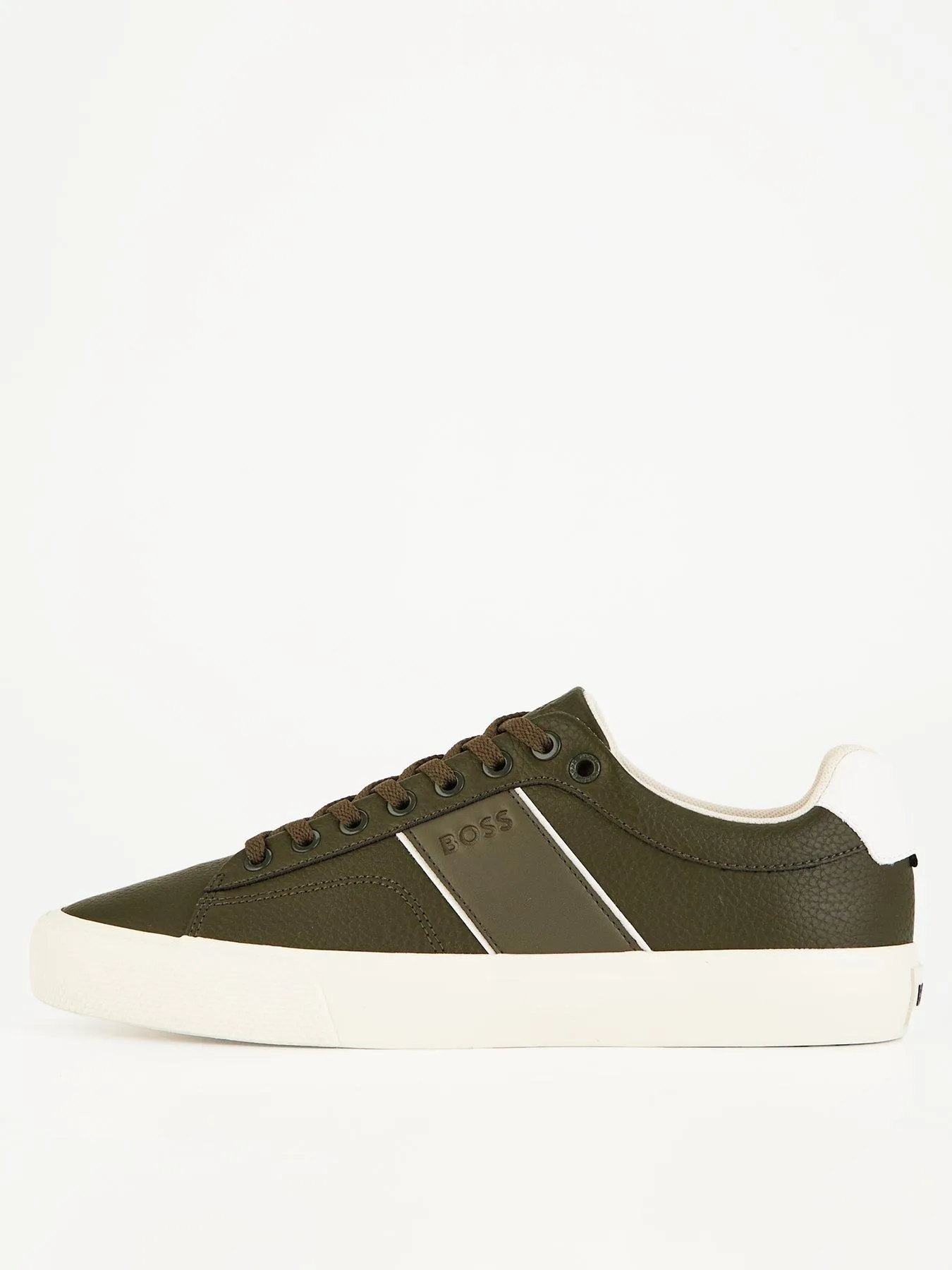 BOSS Aiden Pipe Trim Leather Lace Tennis Sneaker