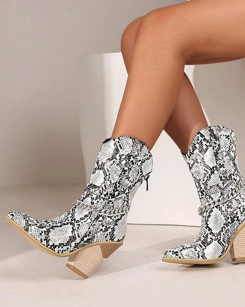 Chic Chain Zipper Boots