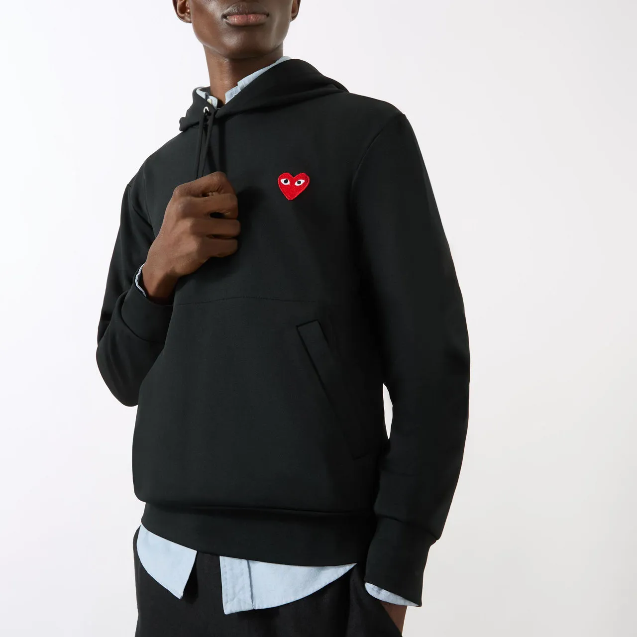 COMME DES GARÇONS PLAY Icon Heart Drawstring Hoodie - Black