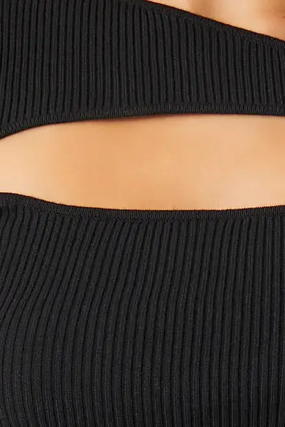 Cutout Ribbed Knit Sweater