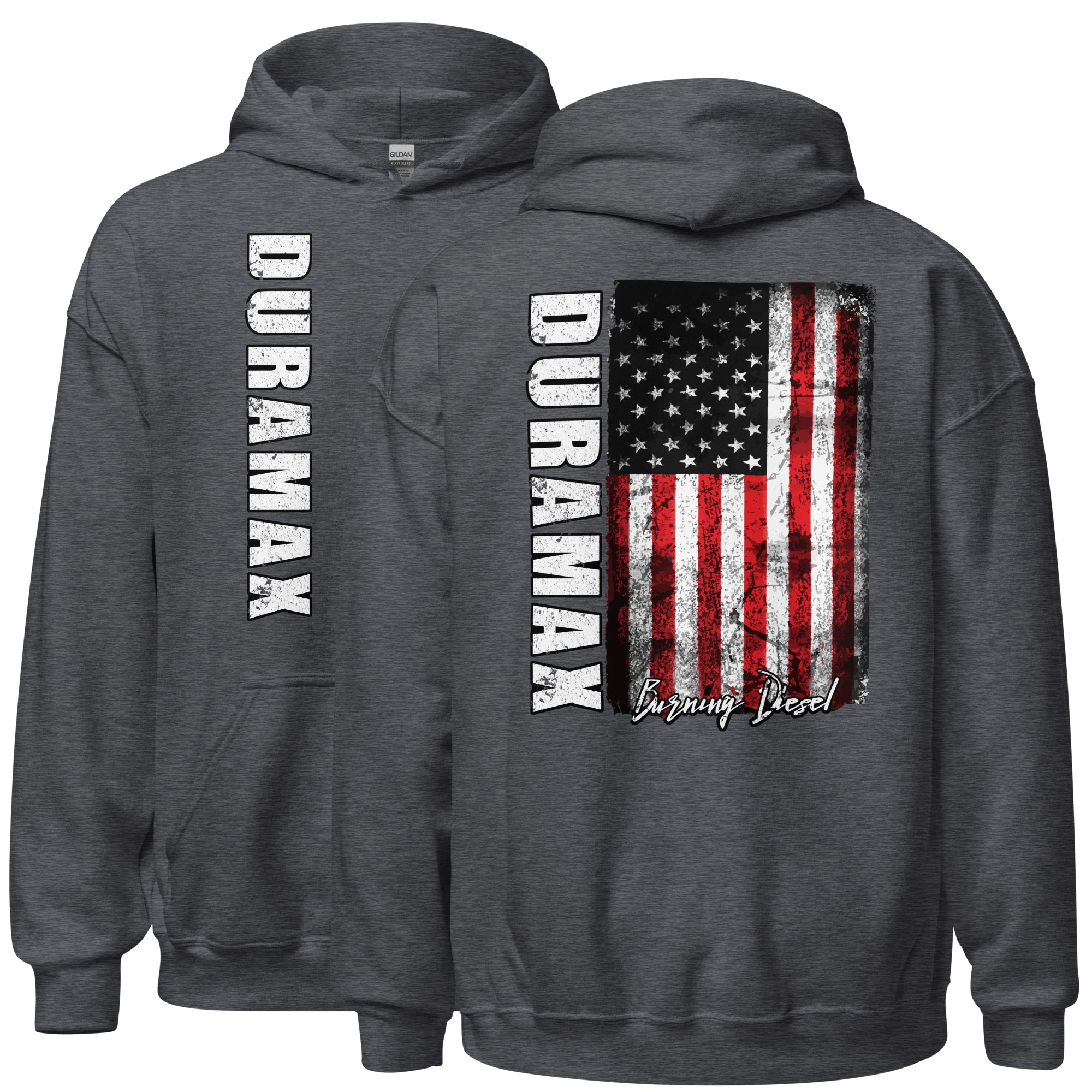 Duramax American Flag Hoodie, Patriotic Diesel Truck Sweatshirt