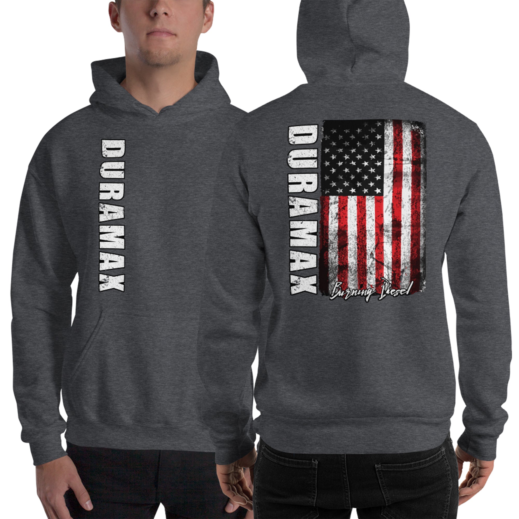 Duramax American Flag Hoodie, Patriotic Diesel Truck Sweatshirt