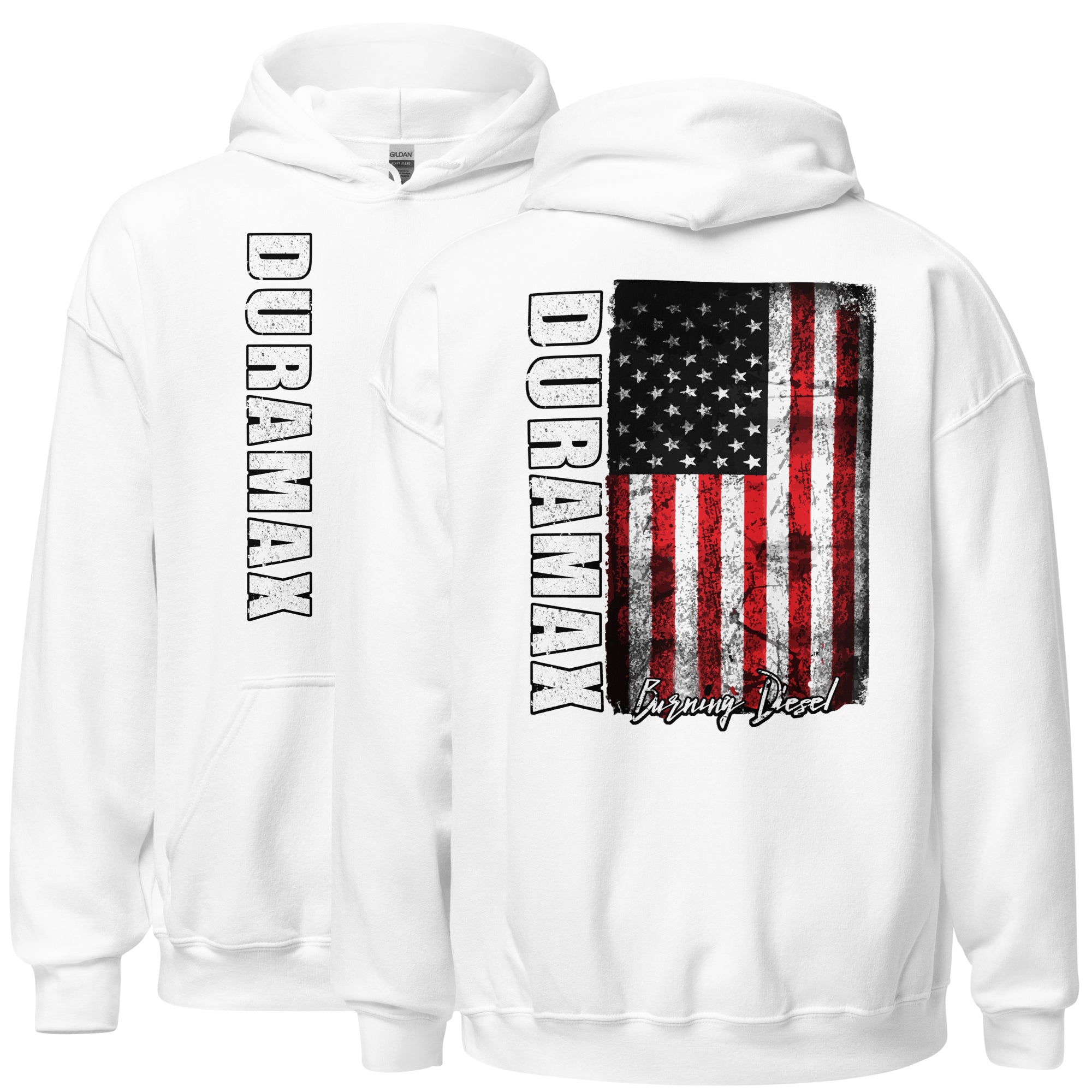 Duramax American Flag Hoodie, Patriotic Diesel Truck Sweatshirt