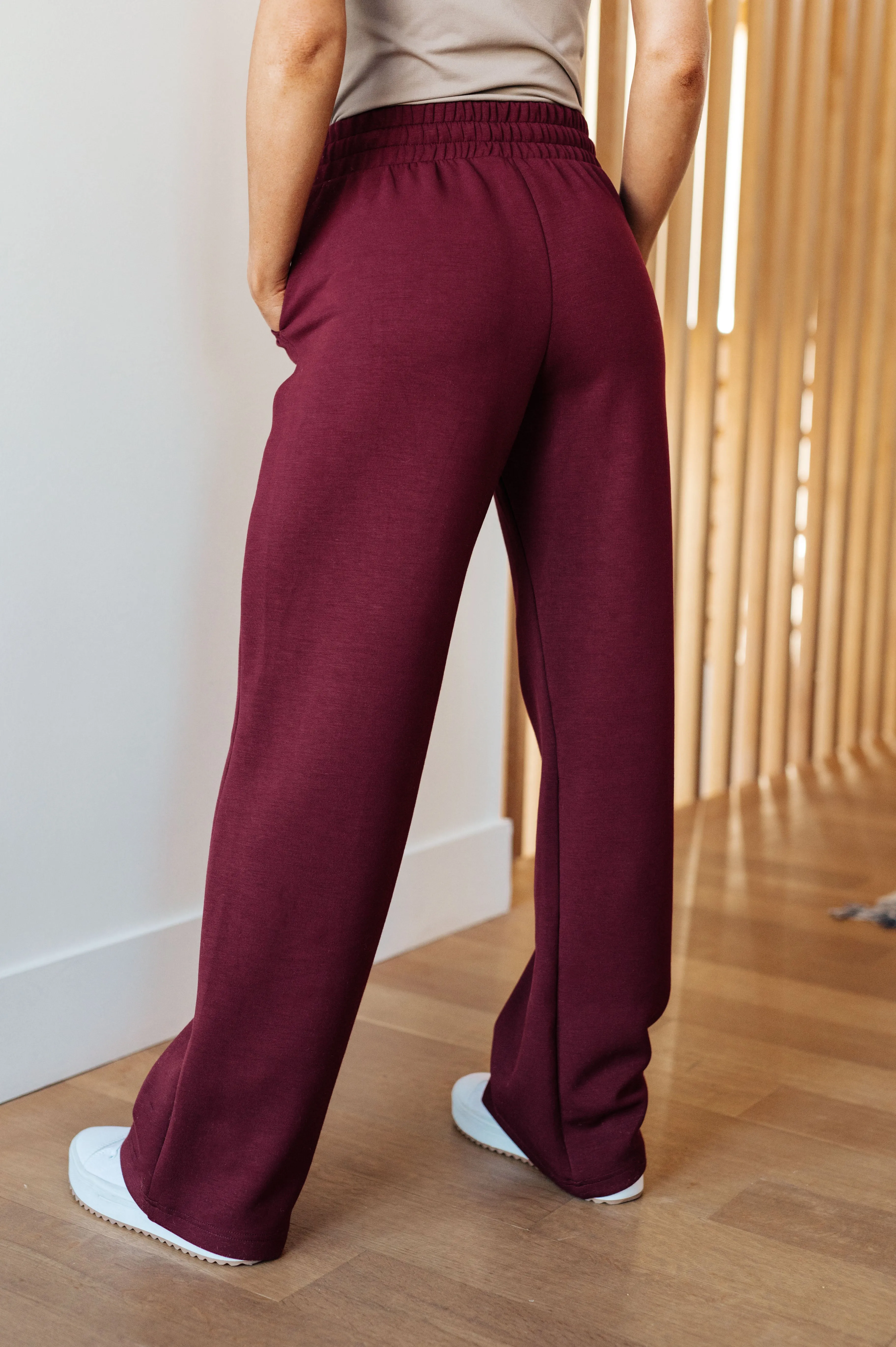 Ellie Straight Leg Pants in Wine