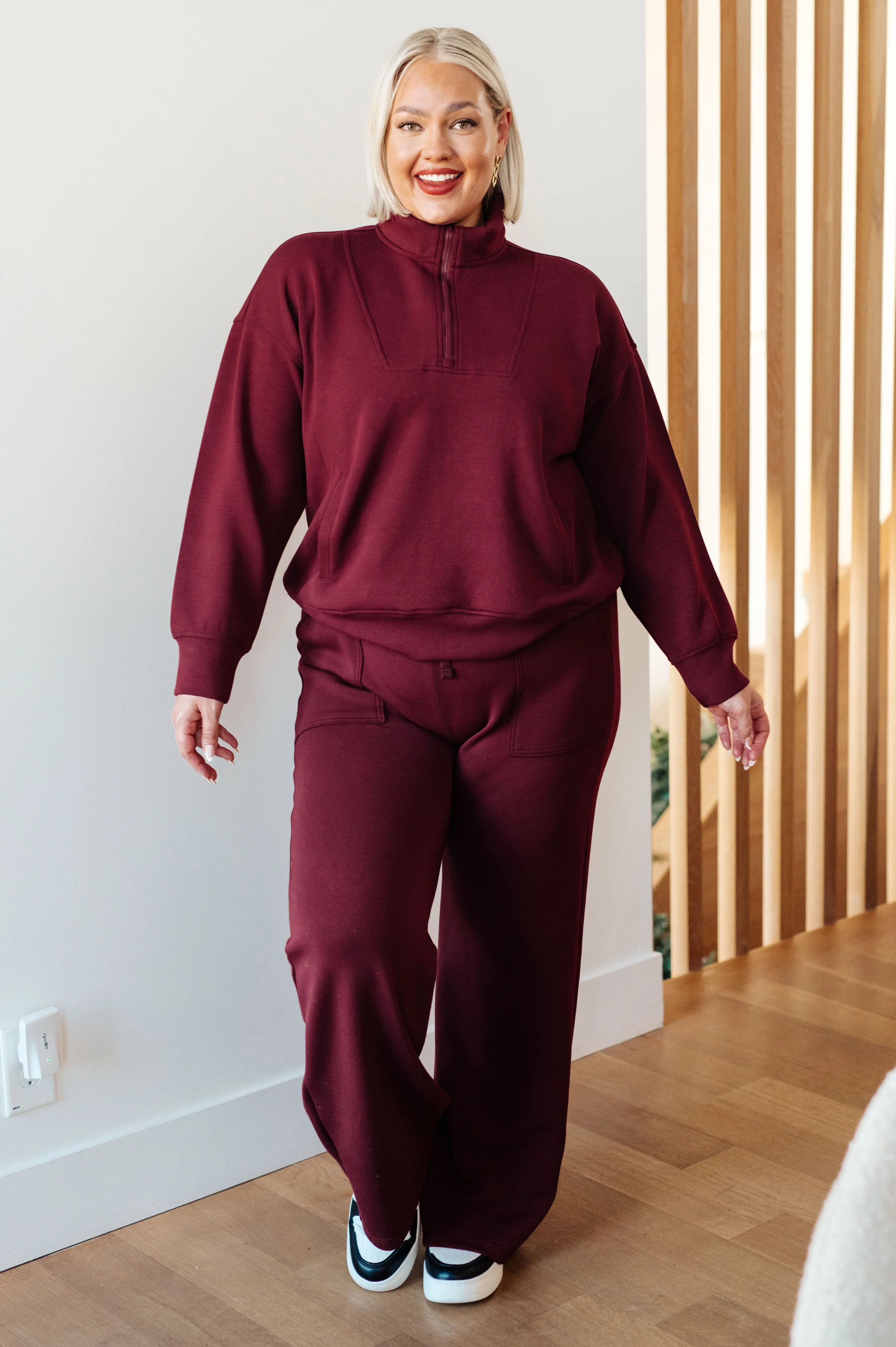 Ellie Straight Leg Pants in Wine