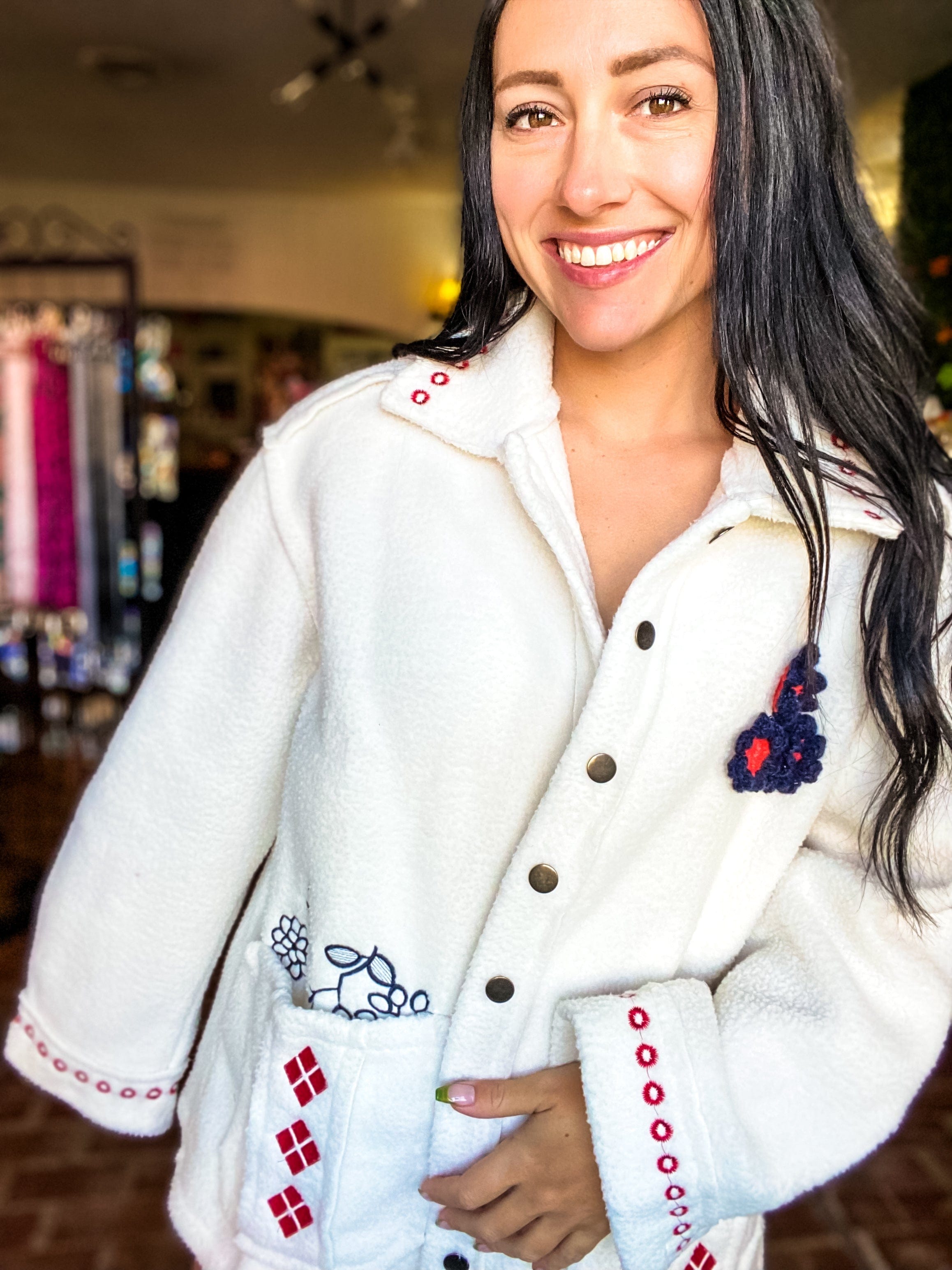 Embroidered Teddy Jacket