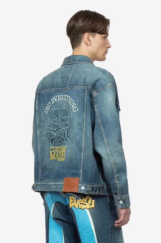 Evisu denim jacket men's blue color