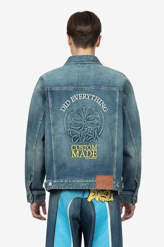 Evisu denim jacket men's blue color