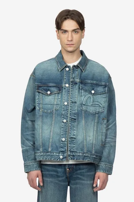 Evisu denim jacket men's blue color