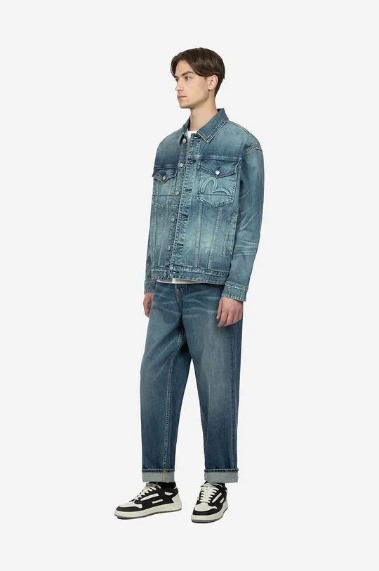 Evisu denim jacket men's blue color