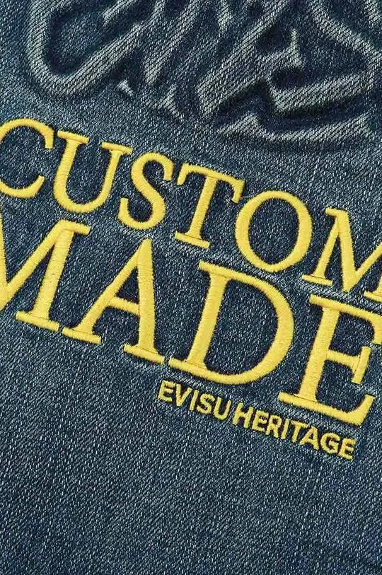 Evisu denim jacket men's blue color