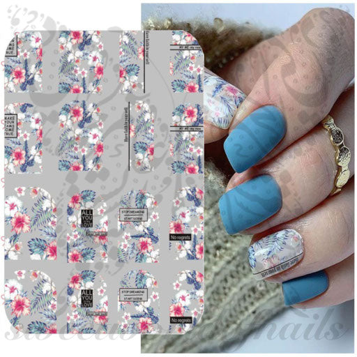 Floral Nail Art Spring Summer Flower Sticker Wraps