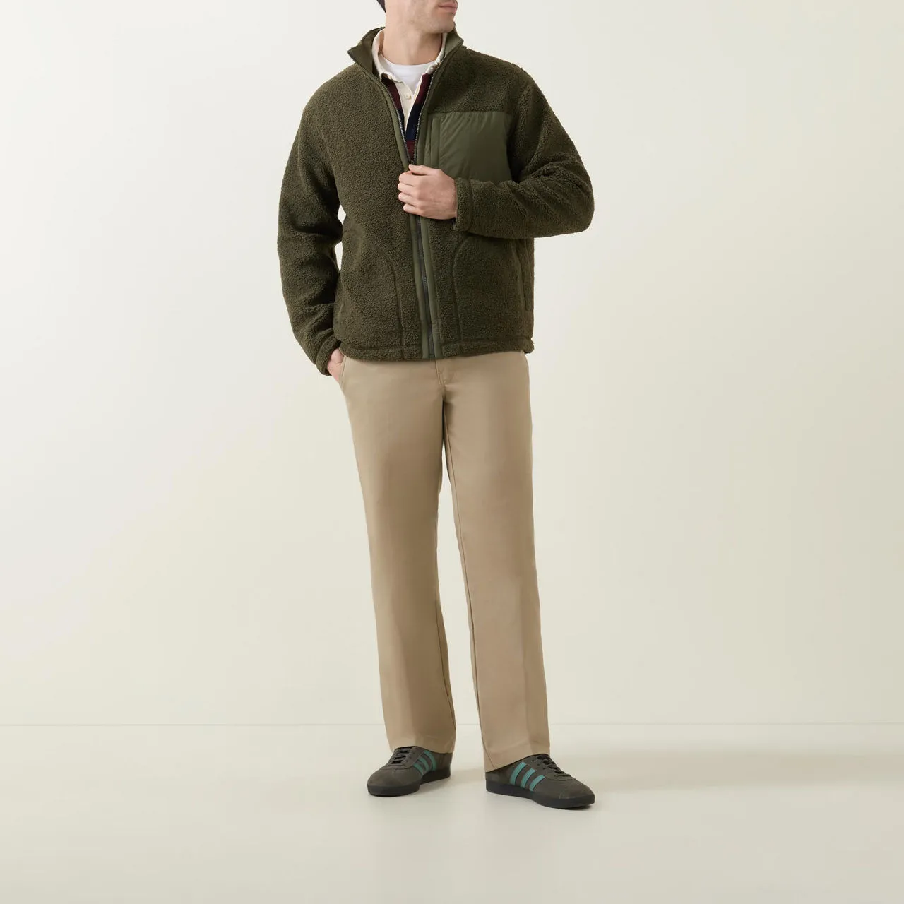 GANT Reversible Fleece Jacket - Khaki