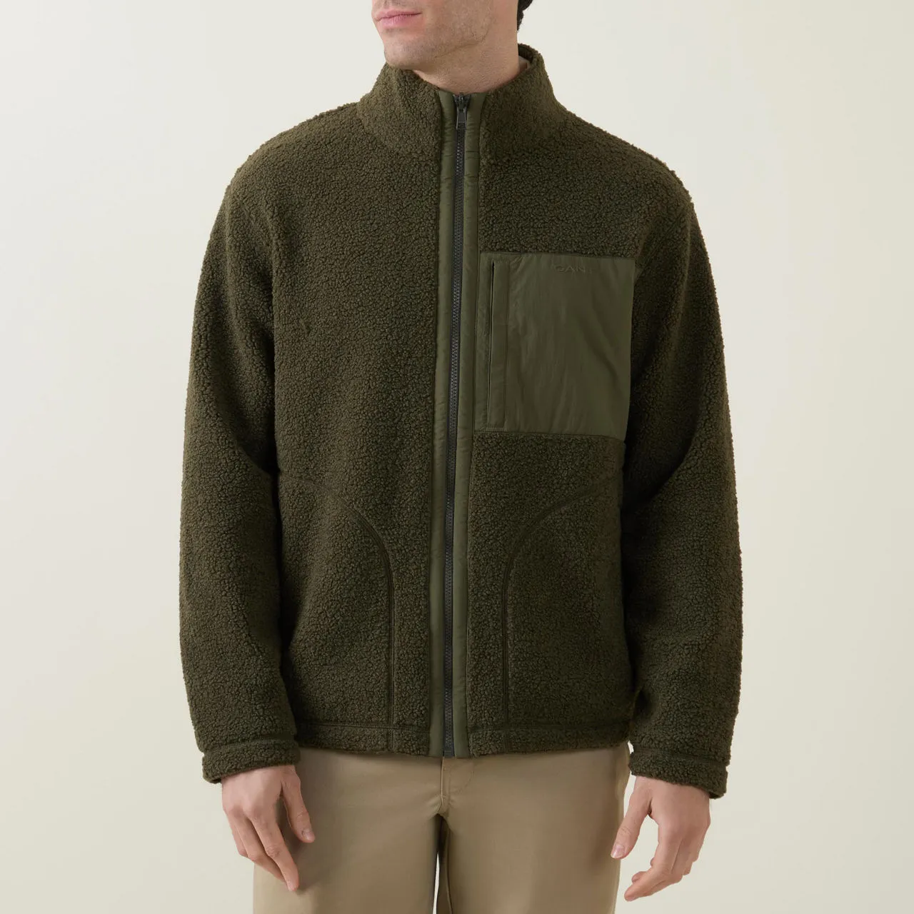 GANT Reversible Fleece Jacket - Khaki