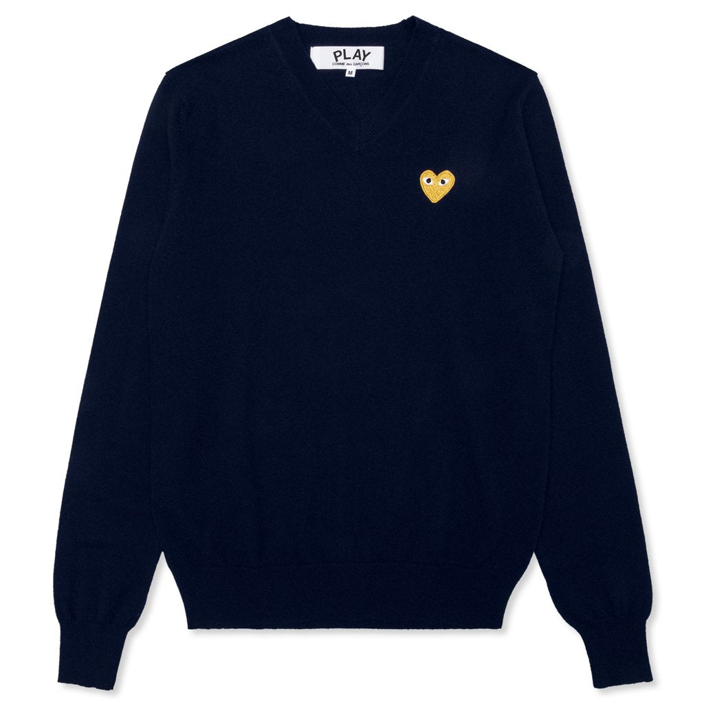 Gold Heart Sweater - Navy