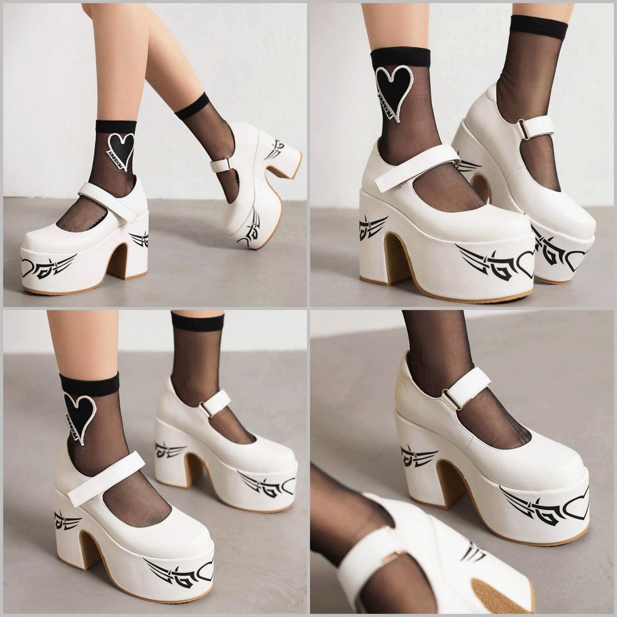 Gothic Style Extreme High Block Heels