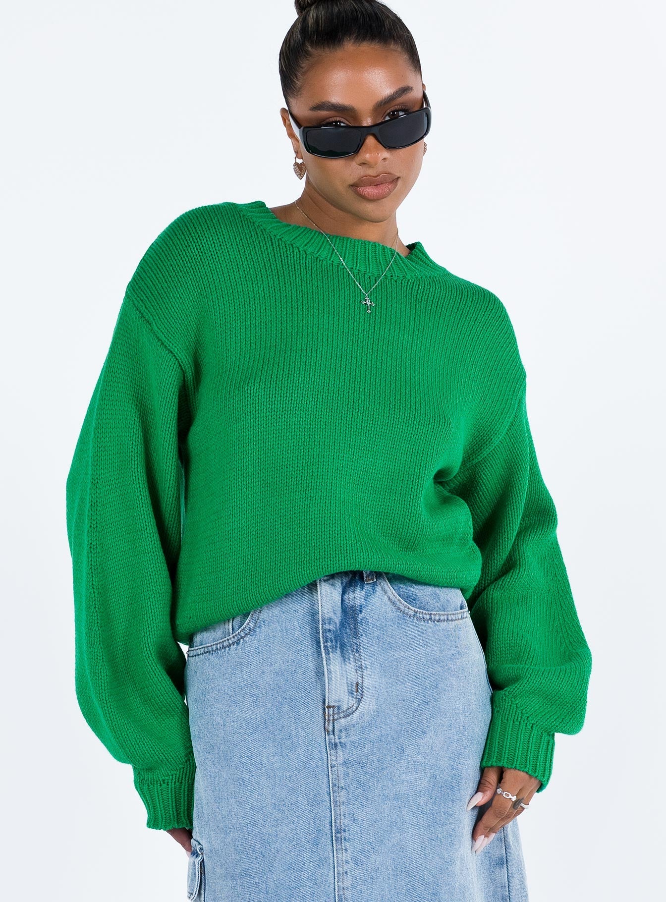 Harmony Knit Sweater Green