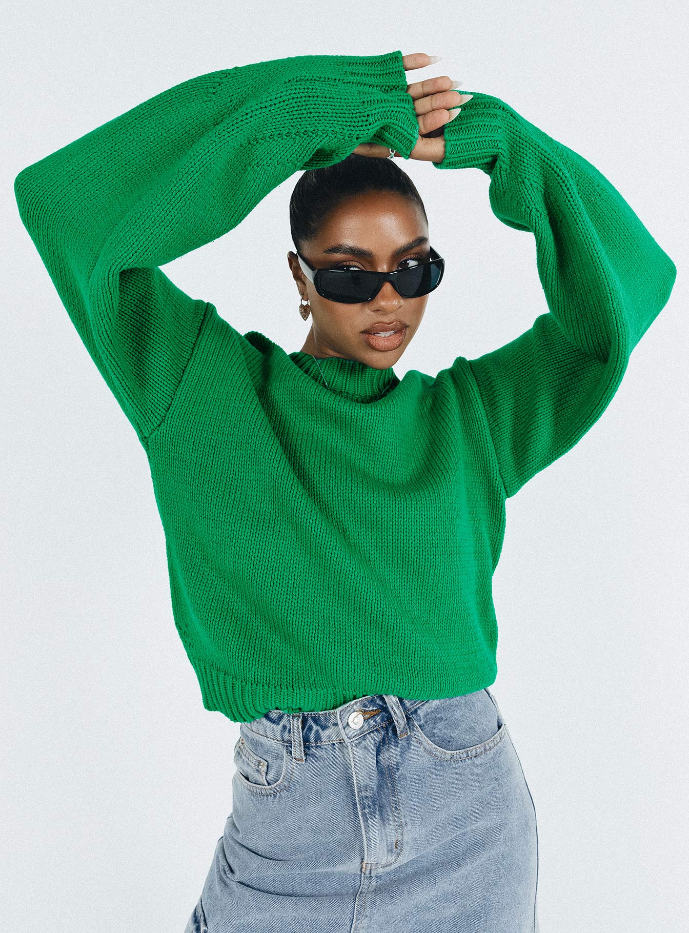 Harmony Knit Sweater Green