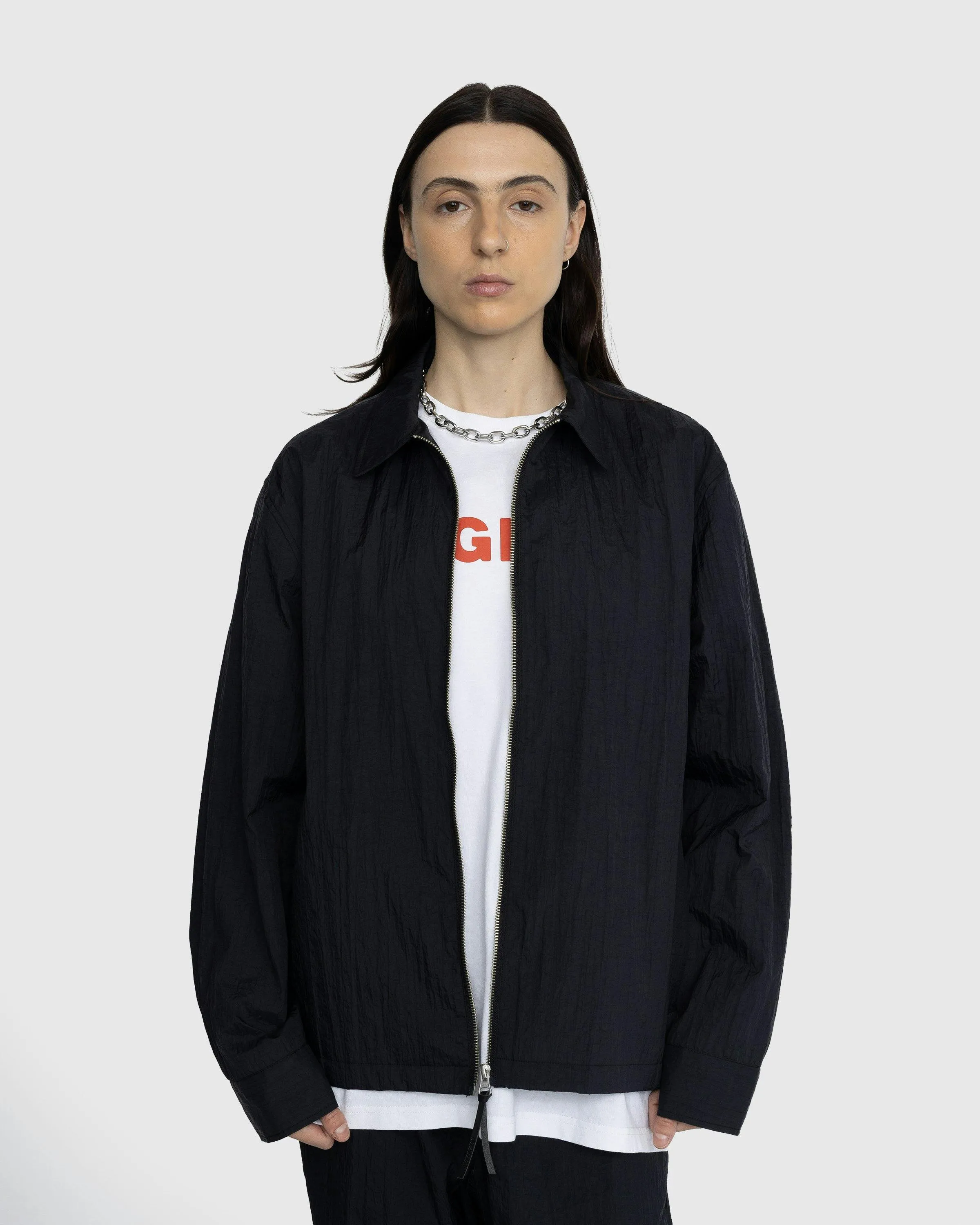 Highsnobiety – Texture Nylon Zipper Shirt Jacket Black | Highsnobiety Shop