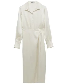 Ivory Samba Long Sleeve Draped Dress