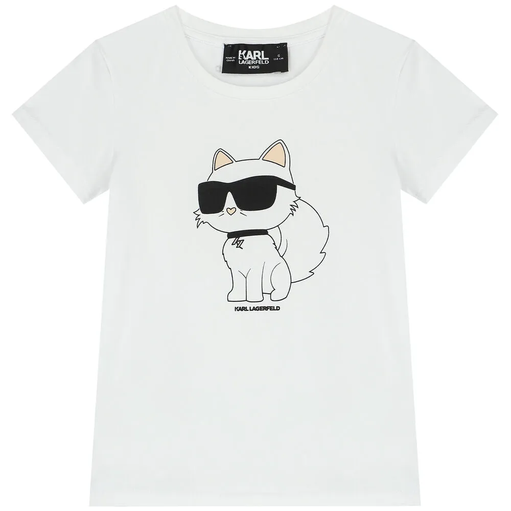 Karl Lagerfeld T-Shirt Cat Logo White