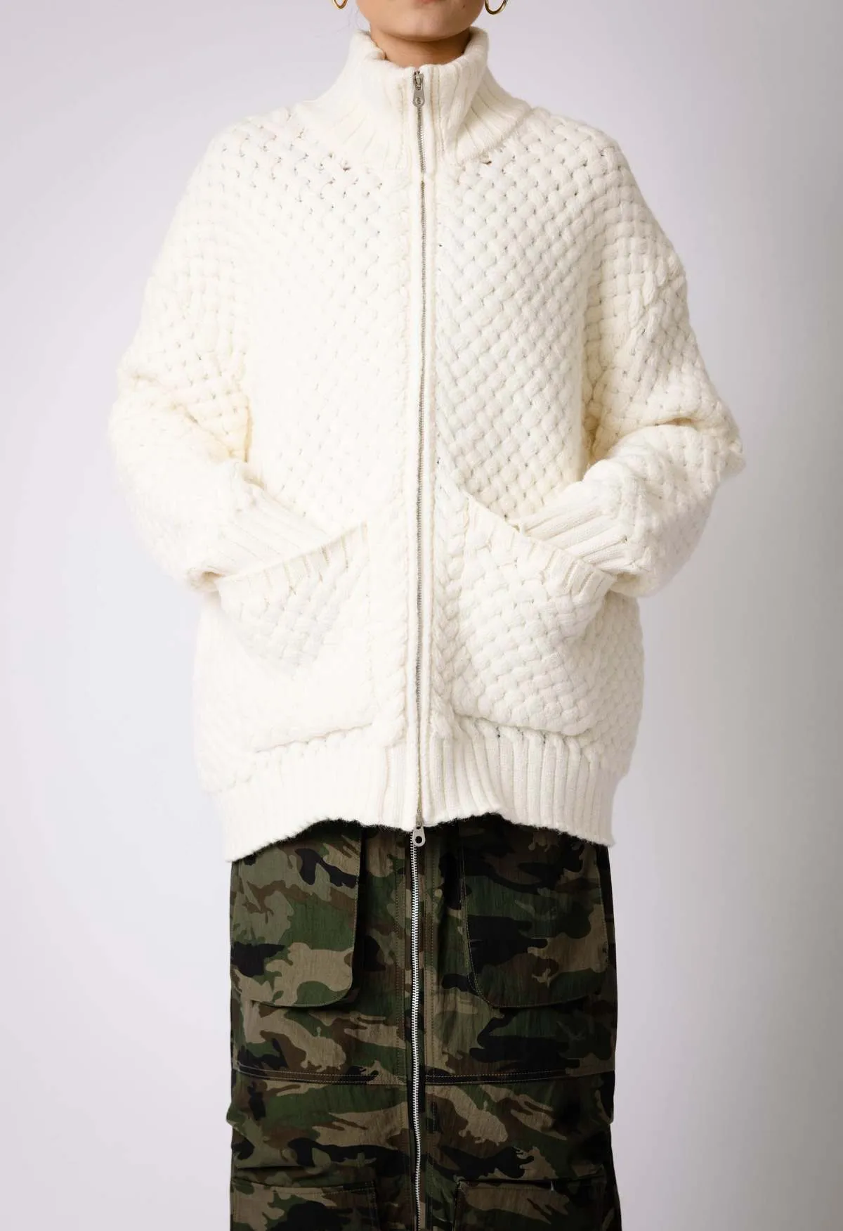 Knit Sweater Jacket - Off White