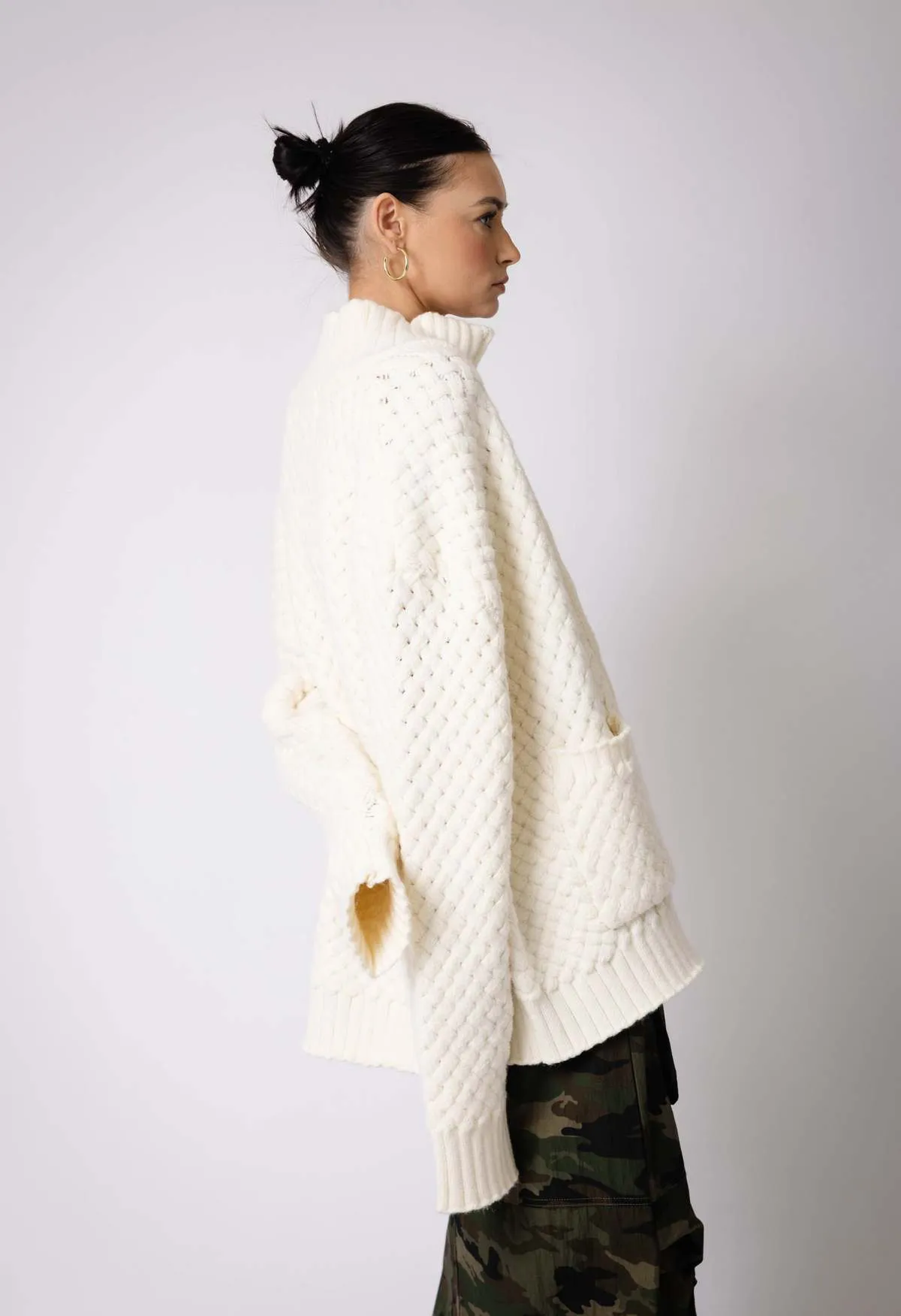 Knit Sweater Jacket - Off White