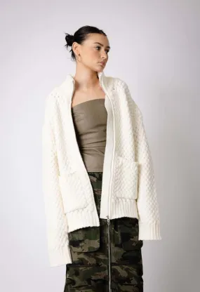 Knit Sweater Jacket - Off White