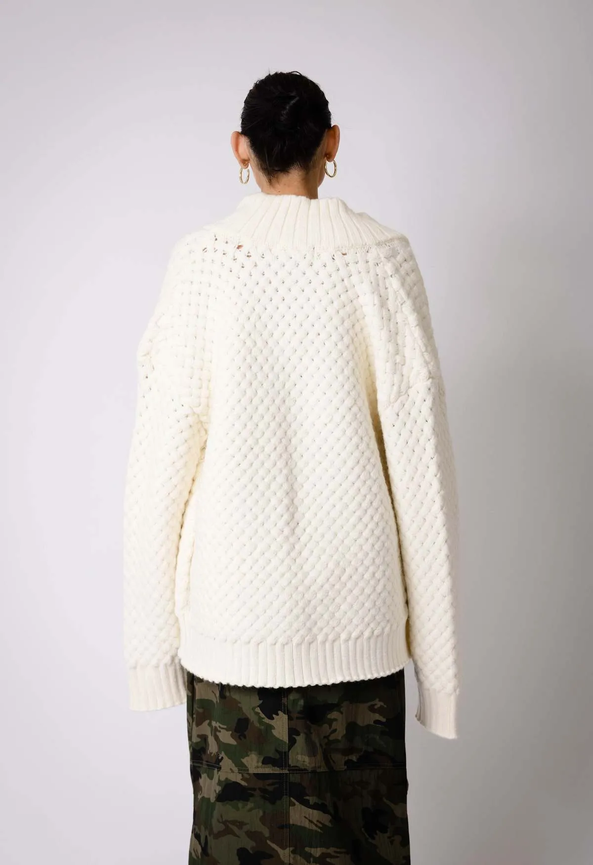 Knit Sweater Jacket - Off White