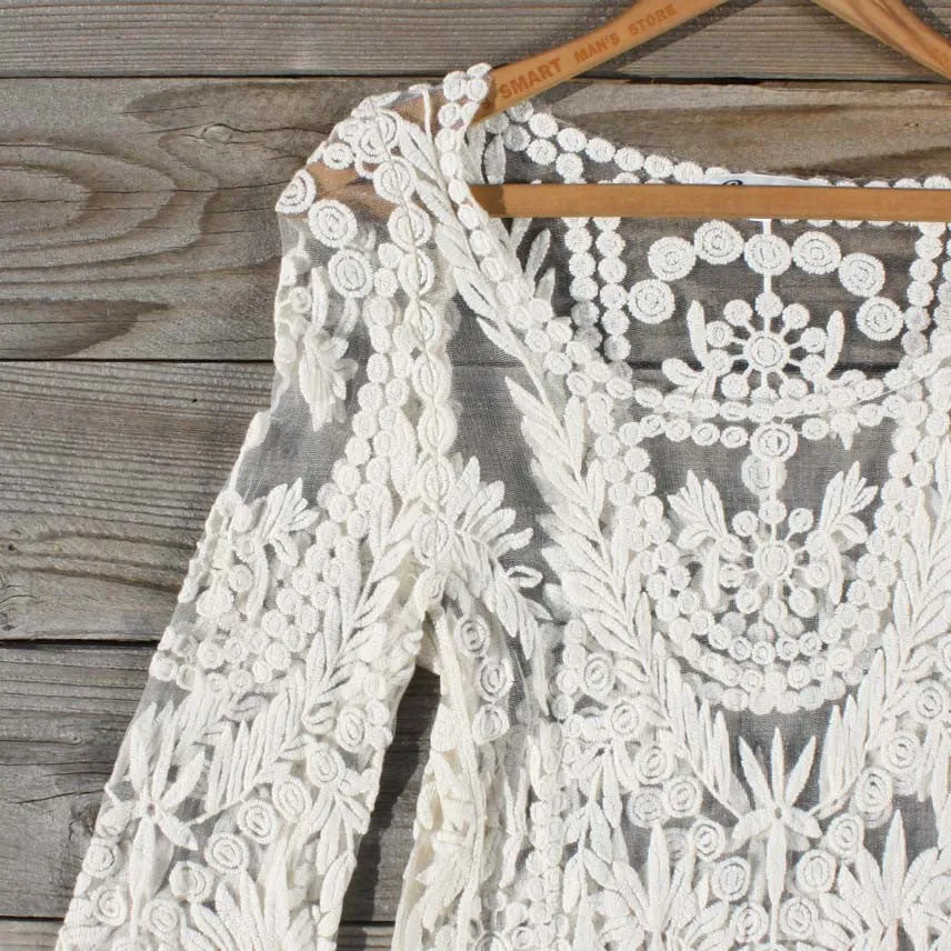 Laced in Snow Blouse