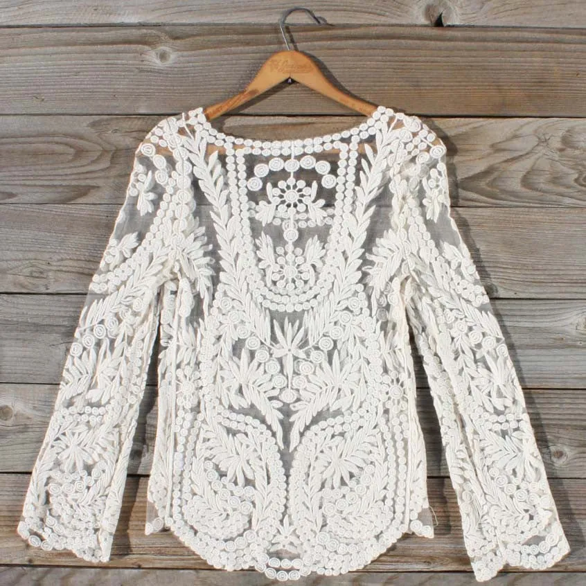 Laced in Snow Blouse