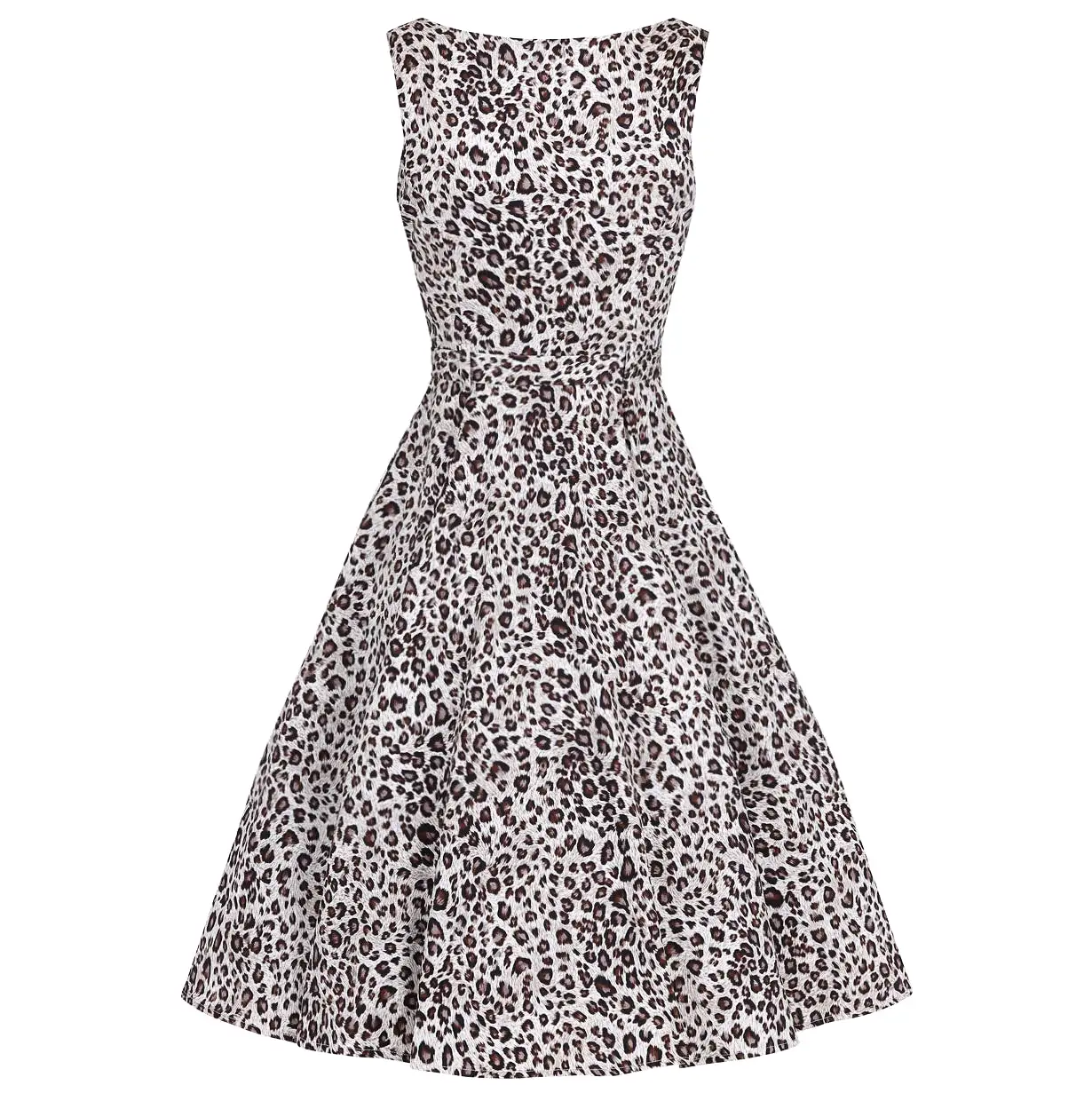 Leopard Print Vintage 50s Audrey Swing Dress