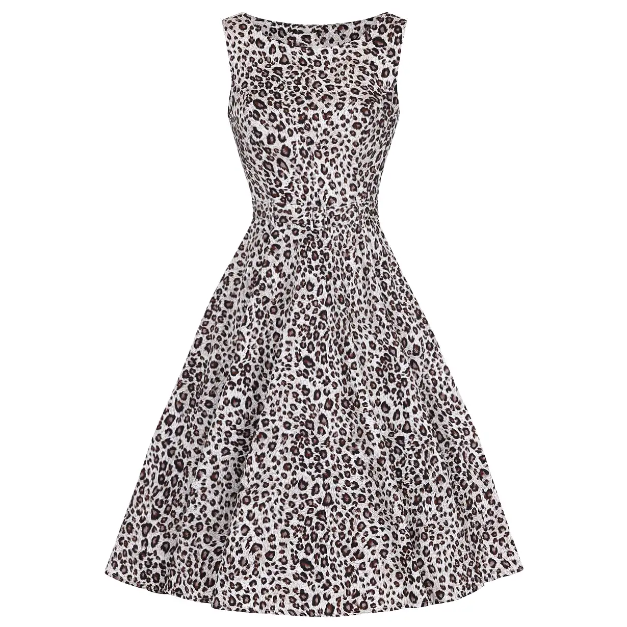 Leopard Print Vintage 50s Audrey Swing Dress