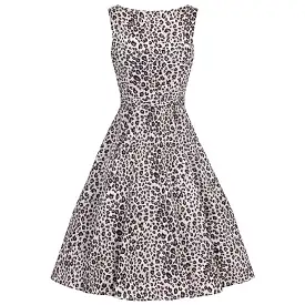 Leopard Print Vintage 50s Audrey Swing Dress