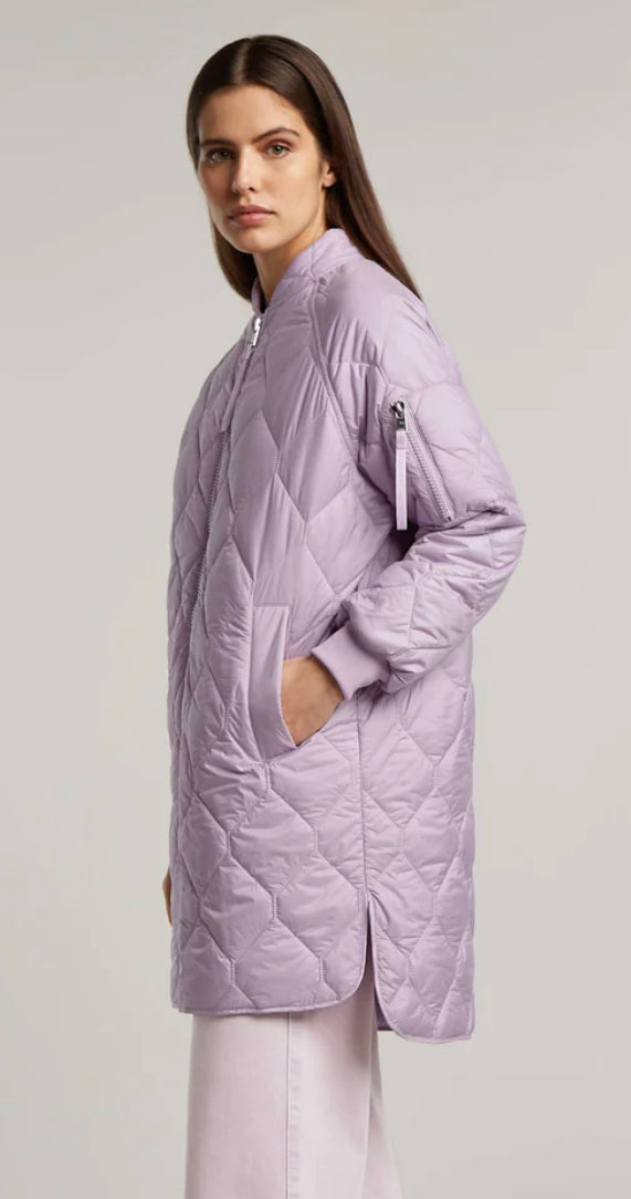 Lilac long Bomber Coat